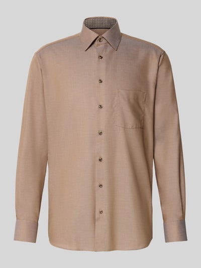 ETERNA Modern fit zakelijk overhemd met kentkraag Zand - 2