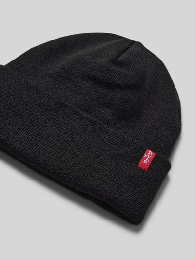 Levi's® Czapka beanie z naszywką z logo model ‘SLOUCHY RED TAB’ Czarny 2