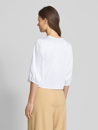 Zero Regular Fit Bluse mit Schlüsselloch-Ausschnitt Weiss 5