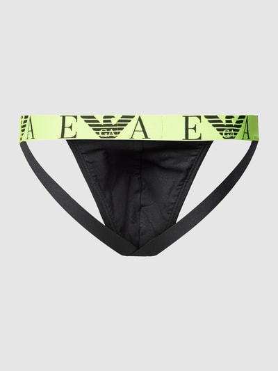 Emporio Armani Jockstrap mit Logo-Bund im 2er-Pack Black 3