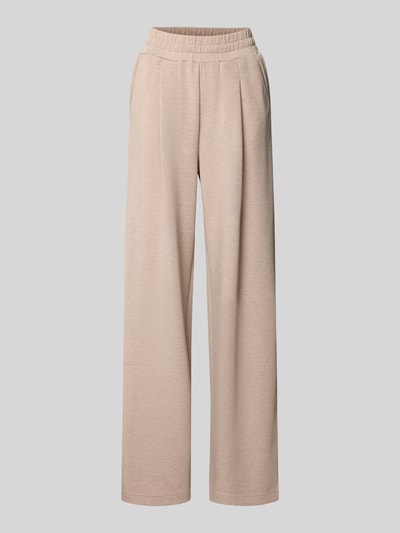 Produktfoto, Sweatpants mit weitem Bein und Eingrifftaschen von VARLEY w kolorze beżowym, elastyczny pas, prosty fason, tkanina z domieszką wiskozy
