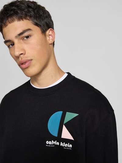 Calvin Klein Jeans Sweatshirt mit Label-Print Black 3
