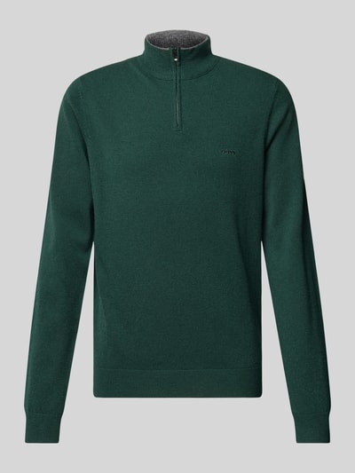 BOSS Gebreide pullover met opstaande kraag, model 'Emarlo' Donkergroen - 2