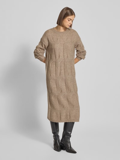 Pieces Relaxed Fit Strickkleid mit Woll-Anteil Modell 'JENNA' Schoko 4