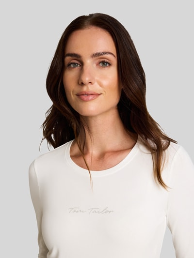 Tom Tailor Longsleeve mit Logo-Schriftzug Weiss 3