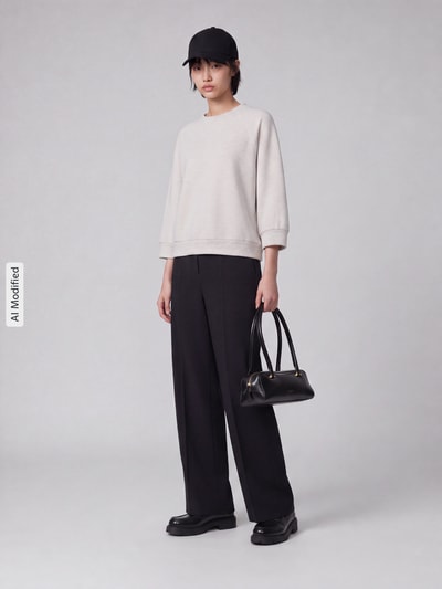 s.Oliver RED LABEL Relaxed Fit Sweatshirt aus Baumwoll-Mix Offwhite 1