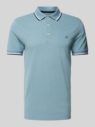 Christian Berg Men Poloshirt mit Label-Detail Metallic Tuerkis 2