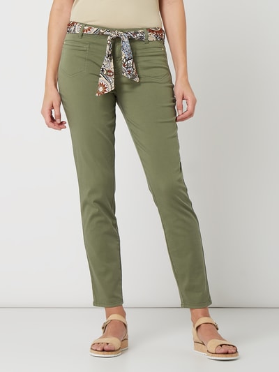 Rosner Slim fit chino met tailleband, model 'Alisa' Kaki - 4