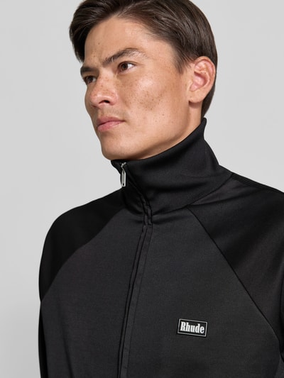 RHUDE Sweatjacke mit Logo-Patch Modell 'MADERA' Black 3