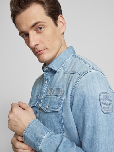 PME Legend Regular Fit Freizeithemd mit Kentkragen Jeansblau 3