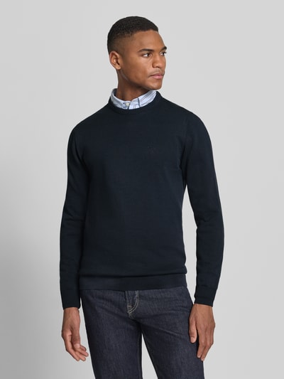 Barbour Regular Fit Strickpullover aus reiner Baumwolle Modell 'PIMA' Dunkelblau 4