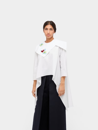 Delpozo Bluse mit Applikationen Weiss 4