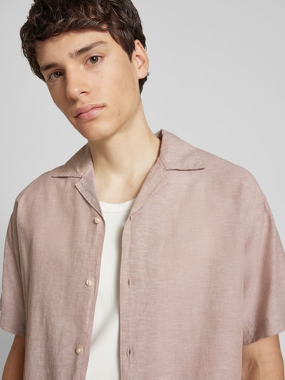 Jack & Jones Regular Fit Freizeithemd aus Baumwoll-Leinen-Mix Modell 'BREEZE' Sand 3