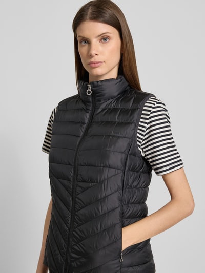 s.Oliver RED LABEL Kamizelka pikowana o kroju slim fit ze stójką Metaliczny czarny 3