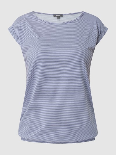 Montego T-shirt met streepmotief Rookblauw - 2