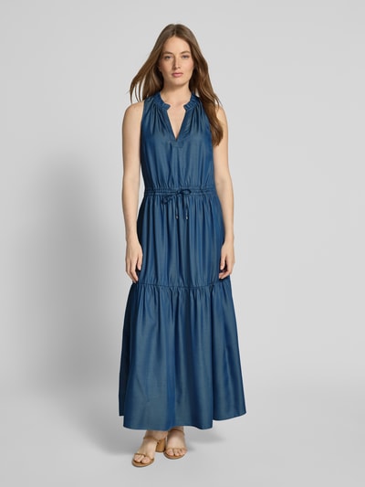 MOS MOSH Maxikleid mit V-Ausschnitt Modell 'Sabri' Blau 4