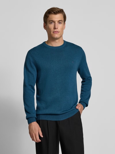 Christian Berg Men Gebreide pullover met ribboorden Smaragdgroen gemêleerd - 4