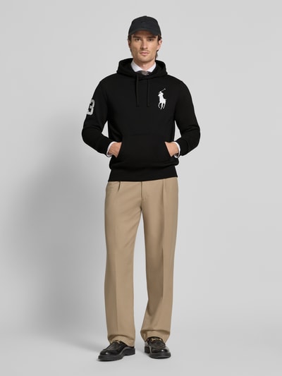 Polo Ralph Lauren Hoodie mit Logo-Stitching und Känguru-Tasche Black 1