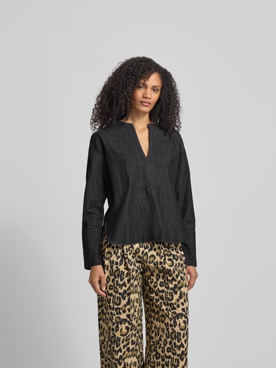 Closed Relaxed Fit Bluse mit Tunika-Ausschnitt Dunkelgrau 4