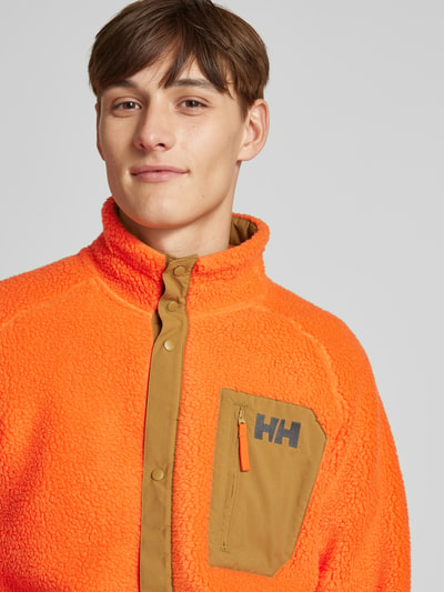 Helly Hansen Fleecejacke mit Label-Stitching Modell 'Panorama Pile Snap' Orange 3