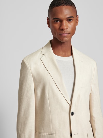 Bruun & Stengade Classic fit colbert met reverskraag, model 'POLLINO' Beige - 3