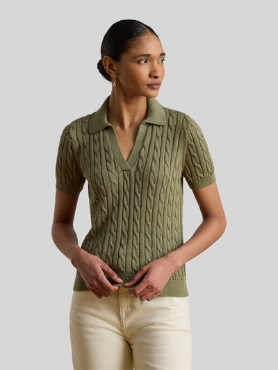 Lauren Ralph Lauren Regular Fit Poloshirt aus gewebtem Baumwoll-Mix Khaki 4