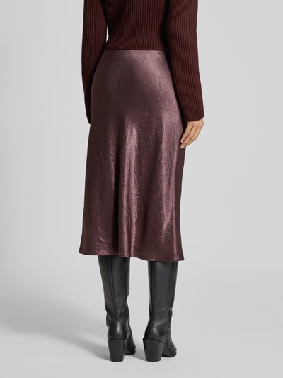 MM Midi-Rock aus Satin Modell 'ALESSIO' Aubergine 5