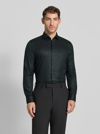 Jake*s Slim Fit Businesshemd aus Baumwolle mit Haifischkragen Dunkelgruen 4