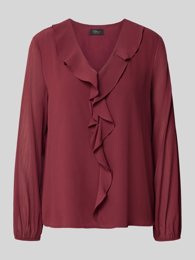 s.Oliver BLACK LABEL blouse met lange mouwen met ruchesvolant Bordeaux - 1