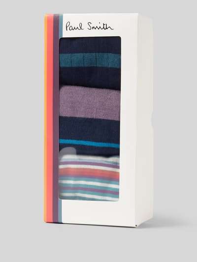 PAUL SMITH Socken mit Strukturmuster im 3er-Pack Blau 3