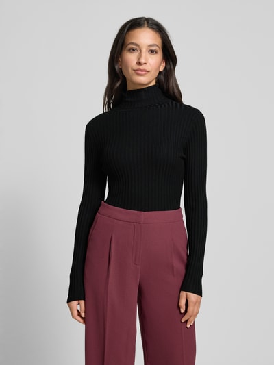 Soyaconcept Slim fit shirt met lange mouwen van viscosemix, model 'Dolli' Zwart - 4