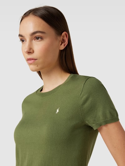 Polo Ralph Lauren Strickshirt mit Logo-Stitching und Rundhalsausschnitt Oliv 3