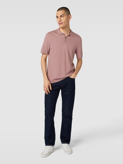 Jack & Jones Premium Poloshirt met viscose en polokraag, model 'EMIL' Lichtroze - 1