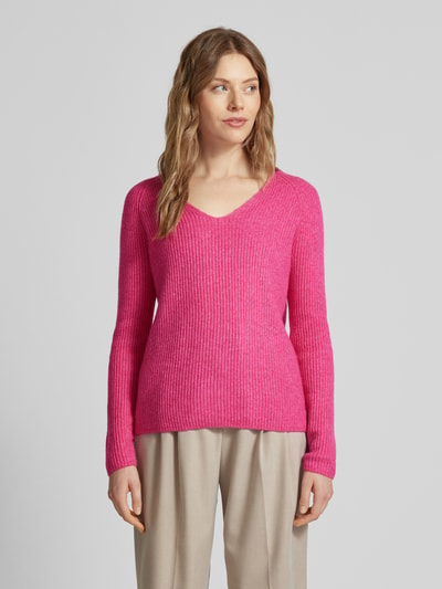 Fynch-Hatton Strickpullover mit V-Ausschnitt Pink 4