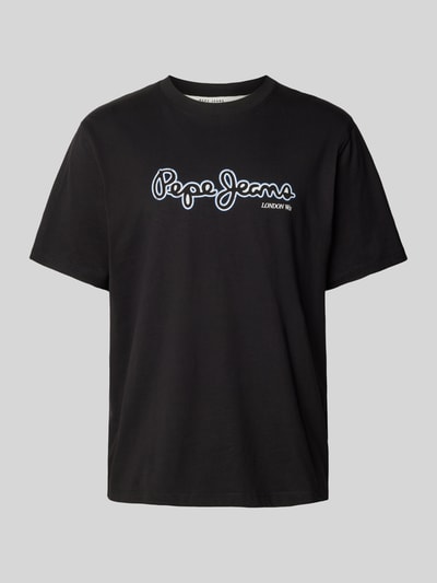 Pepe Jeans T-Shirt mit Label-Print Modell 'DORIAN' Black 2