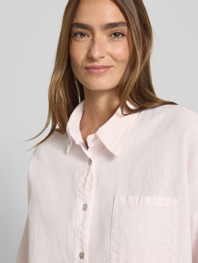 VILLA SOPHIE Korte blouse van een mix van linnen en katoen, model 'Quinn' Roze - 3
