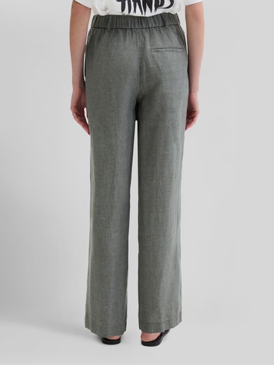 Marc O'Polo Wide Fit Hose aus reinem Leinen Mittelgrau Melange 5