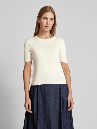 Weekend Max Mara Strickshirt mit Rundhalsausschnitt Modell 'ZIBETTO' Ecru 4