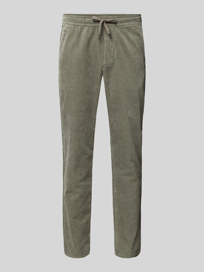 Only & Sons Tapered fit corduroy broek met elastische band, model 'LINUS' Rietgroen - 2