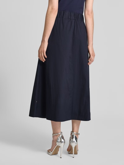 ROBE LÉGÈRE Midirock mit gelegten Falten Marine 5