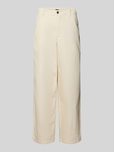 Produktfoto, Chino mit französischen Eingrifftaschen von WOODBIRD, czysta bawełna, krój loose fit, jasny kremowy kolor, gładka tekstura