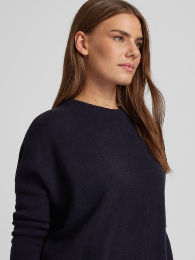 Kujten Strickpullover mit Label-Stitching Modell 'AMELIE' Marine 3