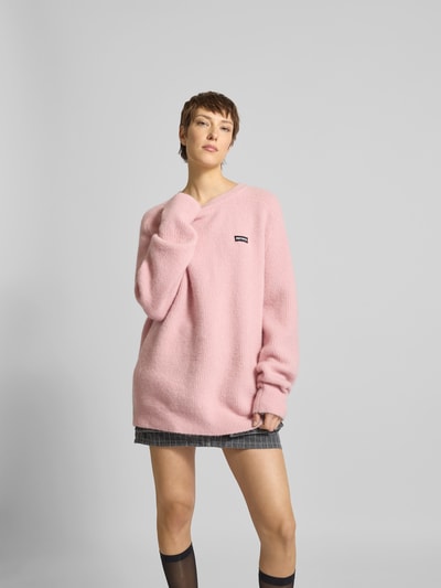 ROTATE Oversized Pullover mit Label-Detail Rosa 4