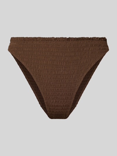 Produktfoto, brauner Bikini Slip mit Strukturmuster und Wellensaum, Regular Fit, Modell 'SKIN LOBSTER' von Neo Noir, Material-Mix mit Stretch-Anteil
