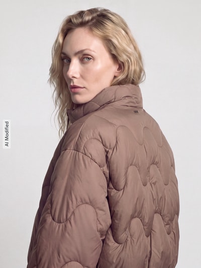 HUGO Steppjacke mit hohem Stehkragen Modell 'Falbala-1' Beige 3