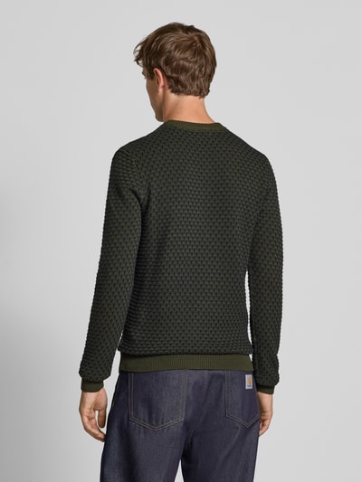 Blend Gebreide pullover met ronde hals, model 'DONG' Olijfgroen - 5