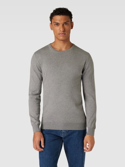 Matinique Gebreide pullover met ronde hals Lichtgrijs gemêleerd - 4