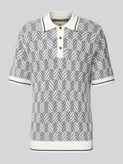 Jack & Jones Poloshirt in Strick-Optik Modell 'CODY' Dunkelblau 1