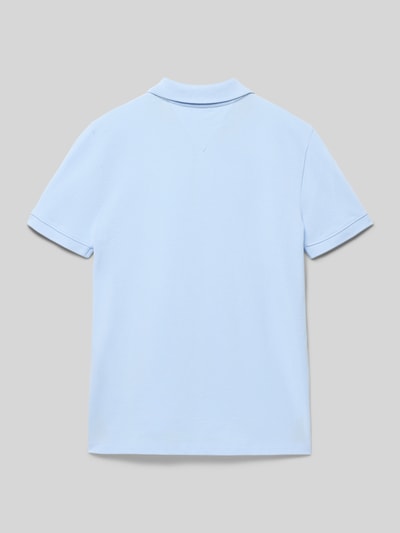 Produktfoto, koszulka polo z wykończeniem pika, jednokolorowy jasny błękit, z czystej bawełny, krój regular fit, Tommy Hilfiger Teens