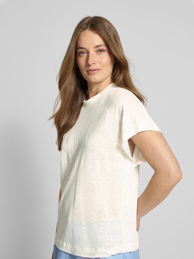 Stefanel T-shirt met geribde ronde hals Wit - 3